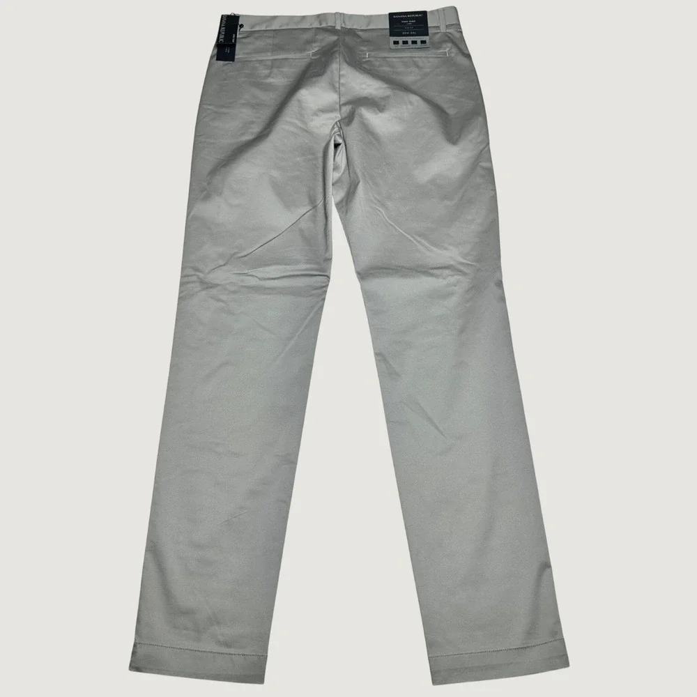 NEW Banana Republic Core Temp Chinos Mens 32x32 Slim Fit Smoked Taupe Tan Pants